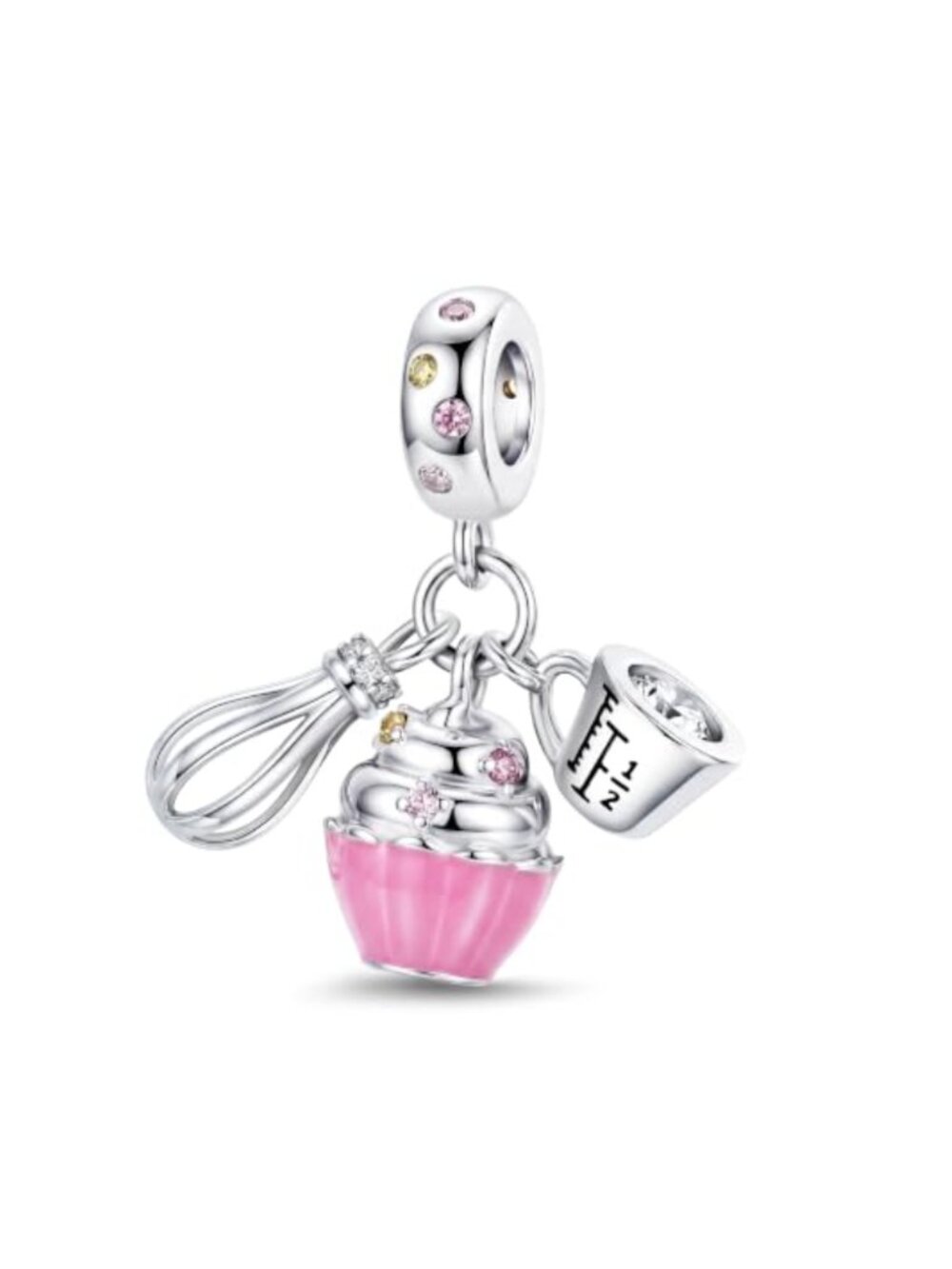 925 Sterling Silver Bible Heart Cross Dangle Charm for Bracelets Necklaces